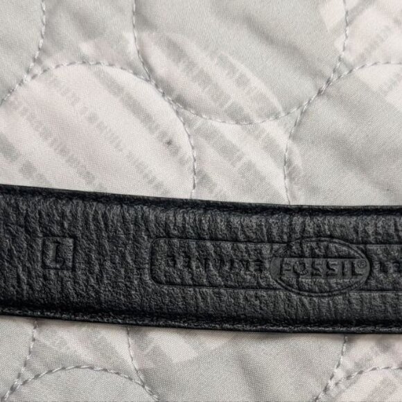 Fossil Black Leather Belt with Silver Metal Ornaments and Buckle Size L main image 7